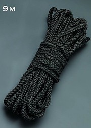 Длинная блестящая веревка Sitabella® BDSM, композит, черная, 9м