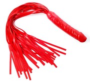 Плеть с фаллосом Sitabella® BDSM, красный латекс, 58,5см