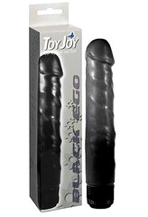 Мощный черный вибратор Black Ego, силикон, 23х4см