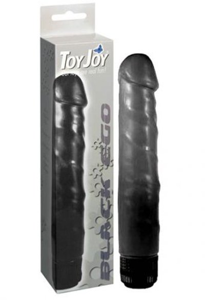Мощный черный вибратор Black Ego, силикон, 23х4см