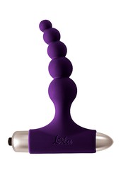Анальная елочка Splendor с вибратором в основании, 10 реж, фиолетовый силикон, 12,1х1,2-2,6см