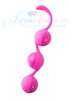 Вагинальные шарики-трио Delish Balls, розовый силикон, d3,5см/102г