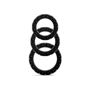 Набор из трех эрекционных колец Love wheel, черный, силикон, 2,5/3/3,5см