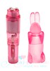 Массажер для клитора Rocket Ticklers с насадкой-кроликом, розовый, 9,7х2,4см