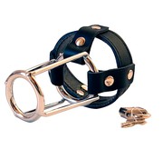 Мужской пояс верности Notabu BDSM, черный, 10см/75г