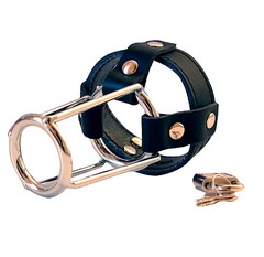 Мужской пояс верности Notabu BDSM, черный, 10см/75г