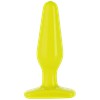 Анальная пробка Glo Thick but plug, желтая, 14,5х4,3см