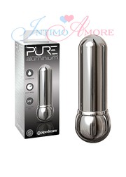 Алюминиевая вибро пуля Pure Aluminium® Silver small, 3 режима, 7,5х2,3см.