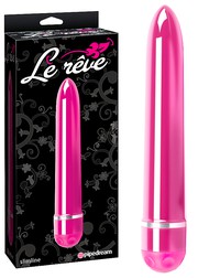 Мощный глянцевый вибратор Le Reve® slimline, розовый, 21х3см.