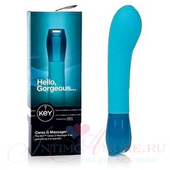 Вибратор Key™ Ceres G Massager, 7 режимов, бирюзовый силикон, 19х4см