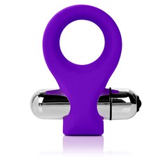 Виброкольцо embrace™ lover’s ring, 7 режимов, фиолетовый силикон