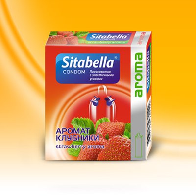 Презерватив Sitabella® с усиками и ароматом клубники, 1шт