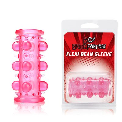 Насадка на пенис Flexi Bean Sleeve, розовая, 7см