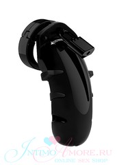 Пояс верности E-stim Cockcage с электростимуляцией, черный поликарбонат, 11,5см