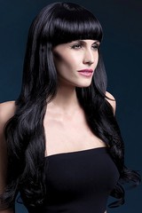 Парик Fever Yasmin black, long loose curls with fringe (temp до 120°C), черный, 71см