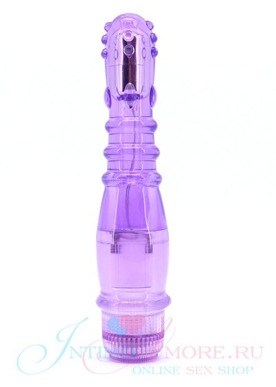 С ПОДАРКОМ! Вибратор Crystal Dewdrops, фиолетовый, 20,5х2,8-3,5см (+Виброяйцо AphrodisiA®)