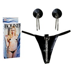 Трусики и пэстисы Bound by Diamonds™, винил с кристаллами, S/L(42-48р)