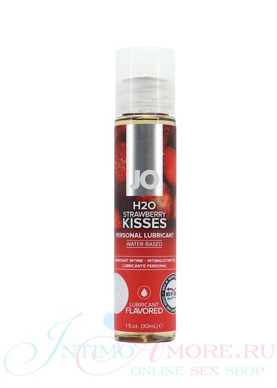 Съедобный лубрикант JO® H₂O Strawberry Kisses (клубника), 30мл