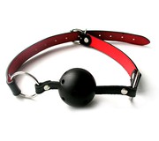 Безопасный кляп Notabu BDSM с отверстиями для дыхания "breathable", черный с красным