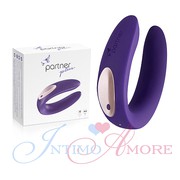 Вибратор для двоих Partner plus (аналог We-Vibe), 2 мотора, 10 реж., аккумулятор, силикон, 8,5см