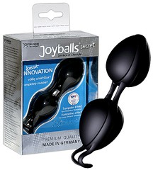 Вагинальные шарики Joyballs® secret с запатентованным шнурочком для ношения, черные, 3,5х4см/85г