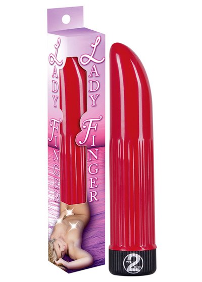 Карманный вибратор Lady Finger, красный, 13х2,5см
