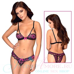 Комплект Cottelli Lingerie (бюстгальтер, трусики с доступом), XL(54-56р)