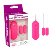 Парные вибро-яица Dual Bullets Vibrator, розовые, 10 режимов, 4х1,6см
