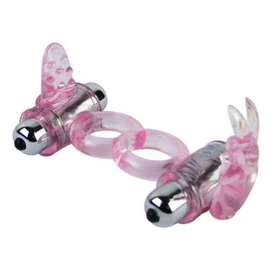 Экстра-мощное эрекционное вибро-кольцо Bunny Snuggles cock-clit ring, 10режимов