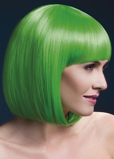 Парик Fever Elise neon-green, sleek bob with fringe (temp до 120°C), неоново-зеленый, 33см