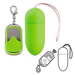 Беспроводное виброяйцо Shottoys, 10 реж, зеленое, 8х3,4см