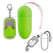 Беспроводное вибро-яйцо Shottoys, 10 режимов, зеленое, 8х3,4см
