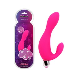 Мини-вибратор Aroused для G-точки и клитора, 3 режима, розовый силикон, 14х2,5-3,5см