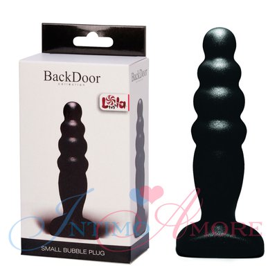 Анальная елочка BackDoor Small Bubble Plug, черная, 11х1,6-2,5см