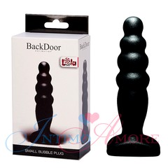 Анальная елочка BackDoor Small Bubble Plug, черная, 11х1,6-2,5см