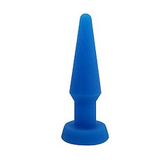 Анальная пробка Anal plug mini, синий силикон, 11х2,8см