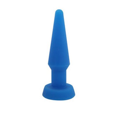 Анальная пробка Anal plug mini, синий силикон, 11х2,8см
