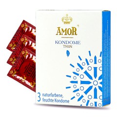 Презервативы Amor® Kondome Thin, сверхтонкие в смазке, 53мм, 1уп/3шт