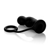 Масссажер простаты COLT® Commander™ Probe & Ring с кольцом на п/ч, черный силикон, 12,5х4см