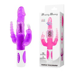 Хай-тек ротатор Pretty Bunny, кролик и цепочка с вибро, автореверс, 12х4 реж., 22,3см
