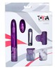 Вибронабор Toyfa (вибратор с виброяицом, кольцо и пулька, 2 насадки), фиолетовый