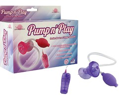 Клиторальная вибропомпа Pump n's play Suction Mouth, на присоске, фиолетовая, 5х7см