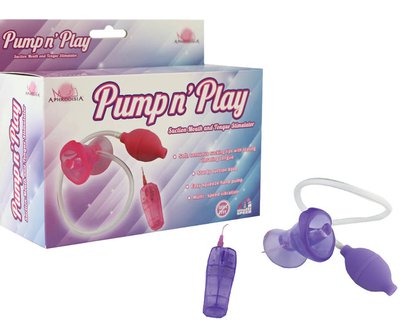 Клиторальная вибропомпа Pump n's play Suction Mouth, на присоске, фиолетовая, 5х7см