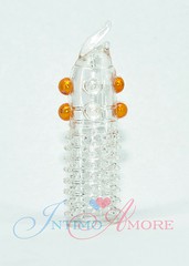 Стимулирующая удлиняющая насадка Crystal sleeve с шариками, прозрачная, 12см