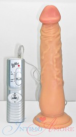 Вибратор-реалистик Cally IntiMate-III на присоске, 3 скорости, телесный, 20,3х3,8-4,5см