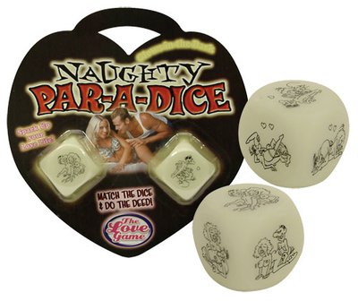 Секс-кубики Naughty Par-A-Dice (позы для секса), светящиеся в темноте, 3х3см
