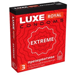 Презервативы Luxe Royal Extreme, рифленые, 180х52, 3шт, годен до 04.26г