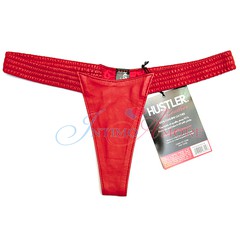 Стринги Hustler® Leather Dynasty Low Rise Thong (кожа с подкладкой), красные, SM(40-44р)