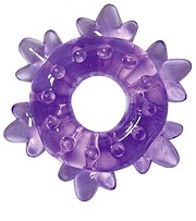Эрекционное кольцо Sexy Friend Снежинка с толстыми стенками и шипиками, фиолетовое, d1,5/4см