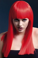 Парик Fever Alexia neon-red, long blunt cut with fringe (temp до 120°C), неоново-красный, 48см